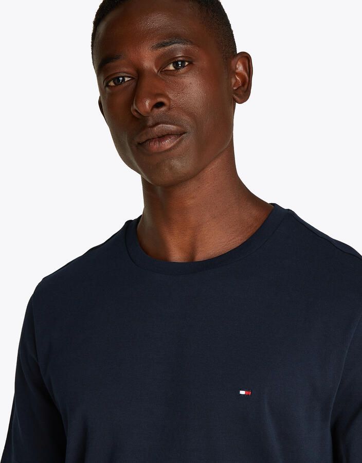 Tommy Hilfiger Interlock Gebreide Geribbelde Kraag T-Shirt Blue Heren