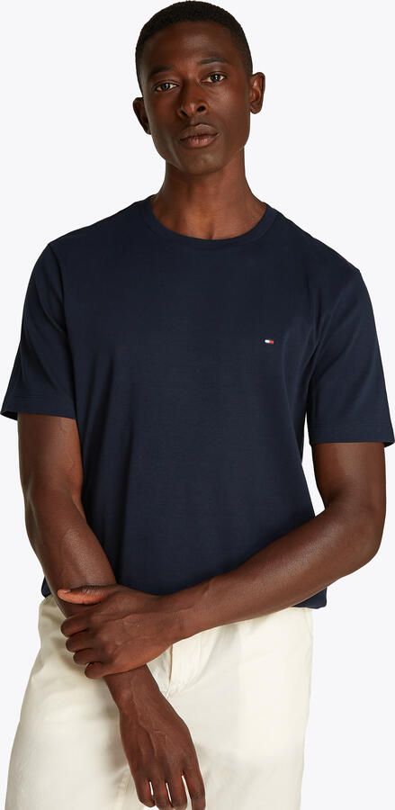 Tommy Hilfiger Interlock Gebreide Geribbelde Kraag T-Shirt Blue Heren - Foto 3