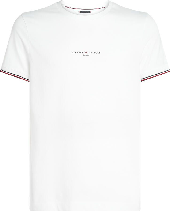 Tommy Hilfiger Casual Stijl Wit T-shirt met Contrasterende Details White Heren - Foto 4