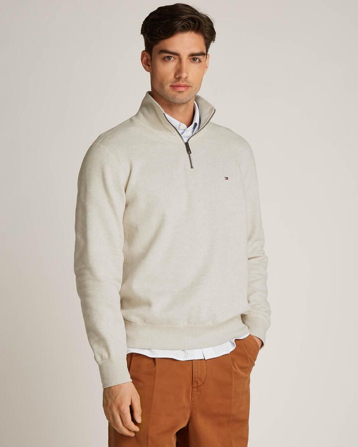 TOMMY HILFIGER Heren Truien & Vesten Essential Fleece 1 4 Zip Ecru - Foto 6