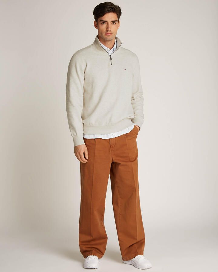 TOMMY HILFIGER Heren Truien & Vesten Essential Fleece 1 4 Zip Ecru - Foto 7