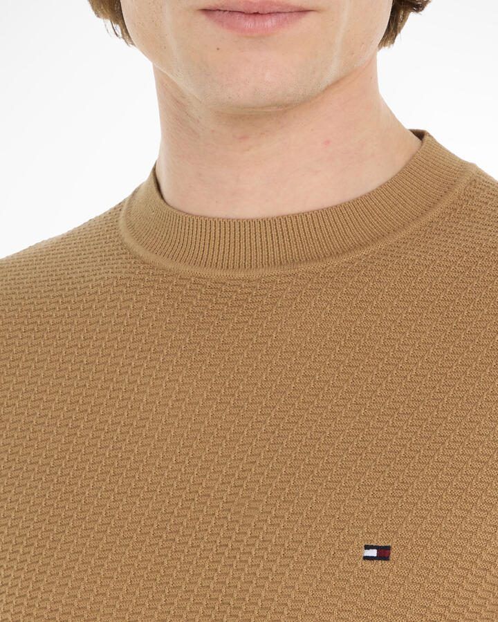 Tommy Hilfiger Rechthoekige Structuur Crew Neck Trui Bruin Heren - Foto 2