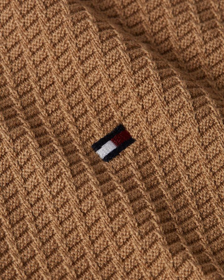 Tommy Hilfiger Rechthoekige Structuur Crew Neck Trui Bruin Heren - Foto 3