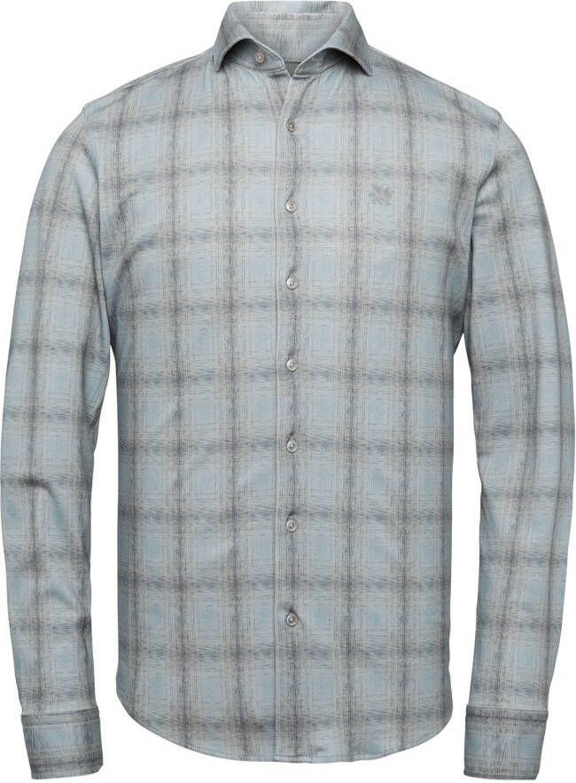 Vanguard Long sleeve shirt check printed on mid grey Grijs Heren