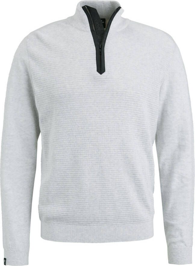 VANGUARD Heren Truien & Vesten Halp Zip Collar Cotton Structure Ecru