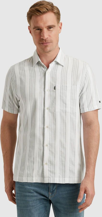 Vanguard Overhemd Lange Mouw Short Sleeve Overhemd Dobby Streep Groen - Foto 4