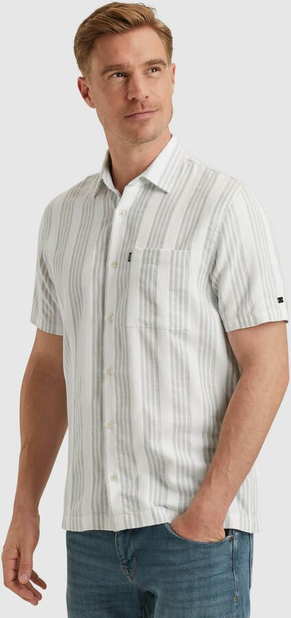 Vanguard Overhemd Lange Mouw Short Sleeve Overhemd Dobby Streep Groen - Foto 3