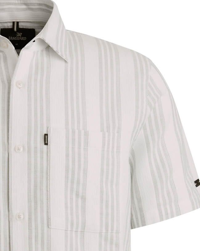Vanguard Overhemd Lange Mouw Short Sleeve Overhemd Dobby Streep Groen - Foto 2