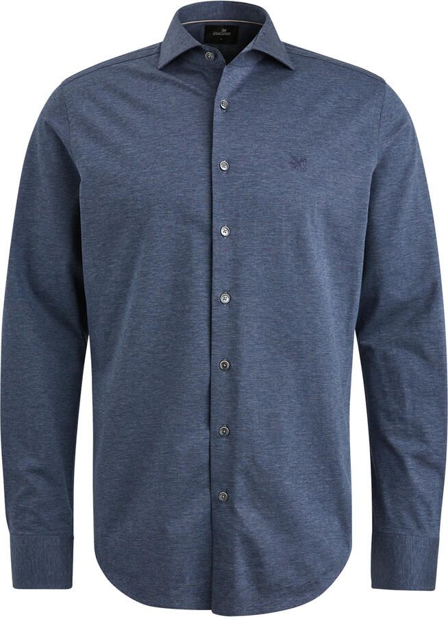 Vanguard gemêleerd slim fit overhemd donkerblauw