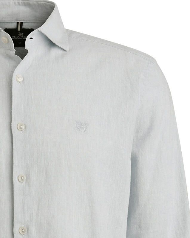 Vanguard Overhemd Lange Mouw Overhemd Linnen Blend Lichtblauw - Foto 7