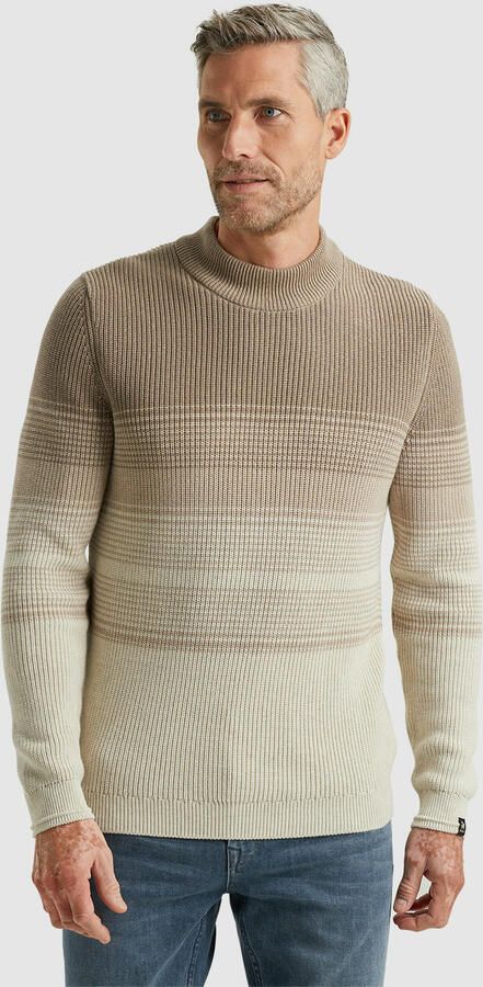 Vanguard Gestreepte Mock Neck Pullover Beige Heren - Foto 5