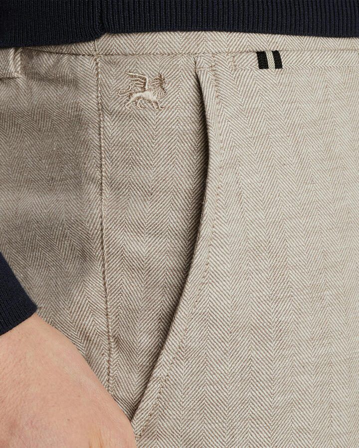 Vanguard linnen slim chino taupe - Foto 2