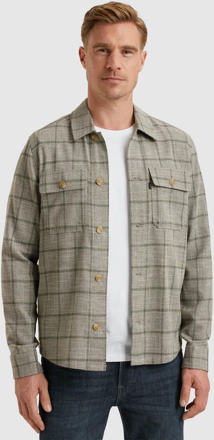Vanguard Sweater Overshirt Ruiten Taupe