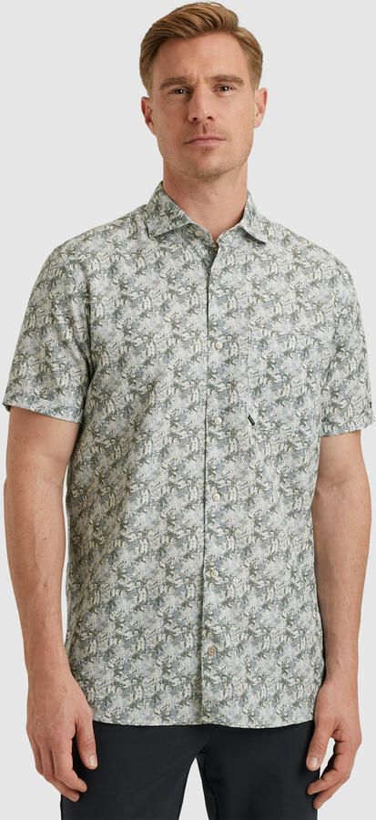 Vanguard Overhemd Lange Mouw Short Sleeve Overhemd Print Blauw Groen - Foto 6