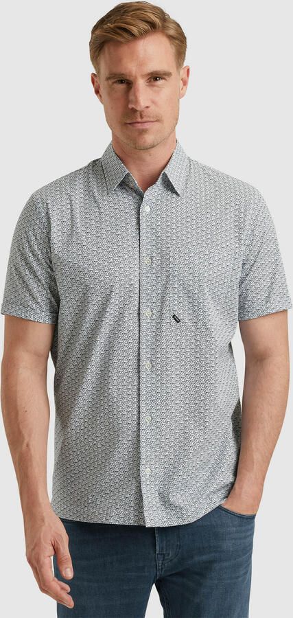 Vanguard Overhemd Lange Mouw Short Sleeve Overhemd Print Blauw