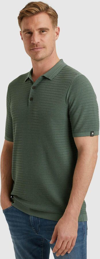 Vanguard regular polo met ingebreid patroon donkergroen