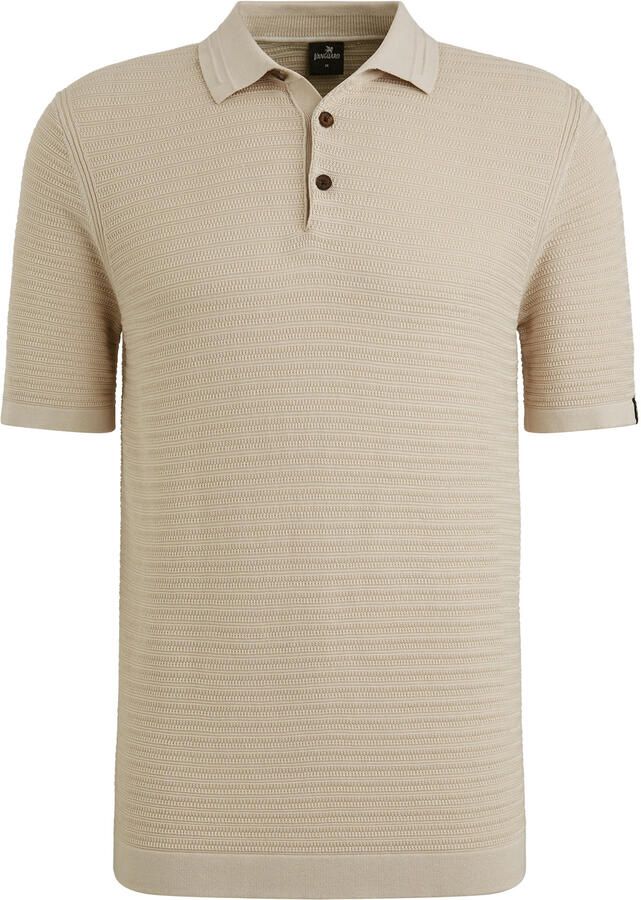 Vanguard regular polo met ingebreid patroon beige - Foto 2