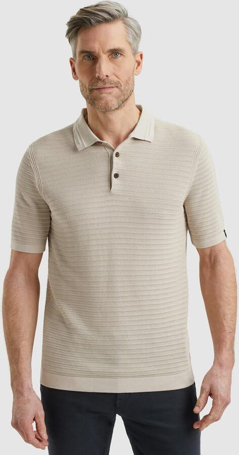 Vanguard regular polo met ingebreid patroon beige - Foto 4