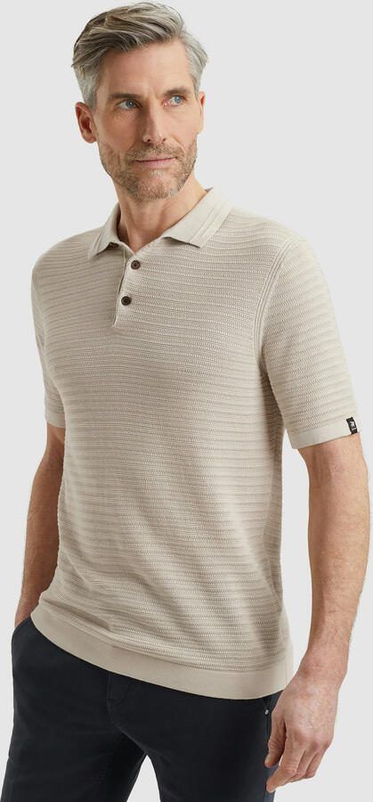 Vanguard regular polo met ingebreid patroon beige - Foto 5