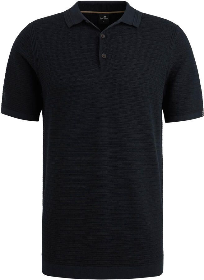 Vanguard regular polo met ingebreid patroon donkerblauw - Foto 2
