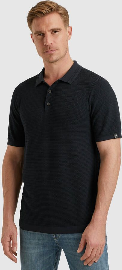 Vanguard regular polo met ingebreid patroon donkerblauw - Foto 6