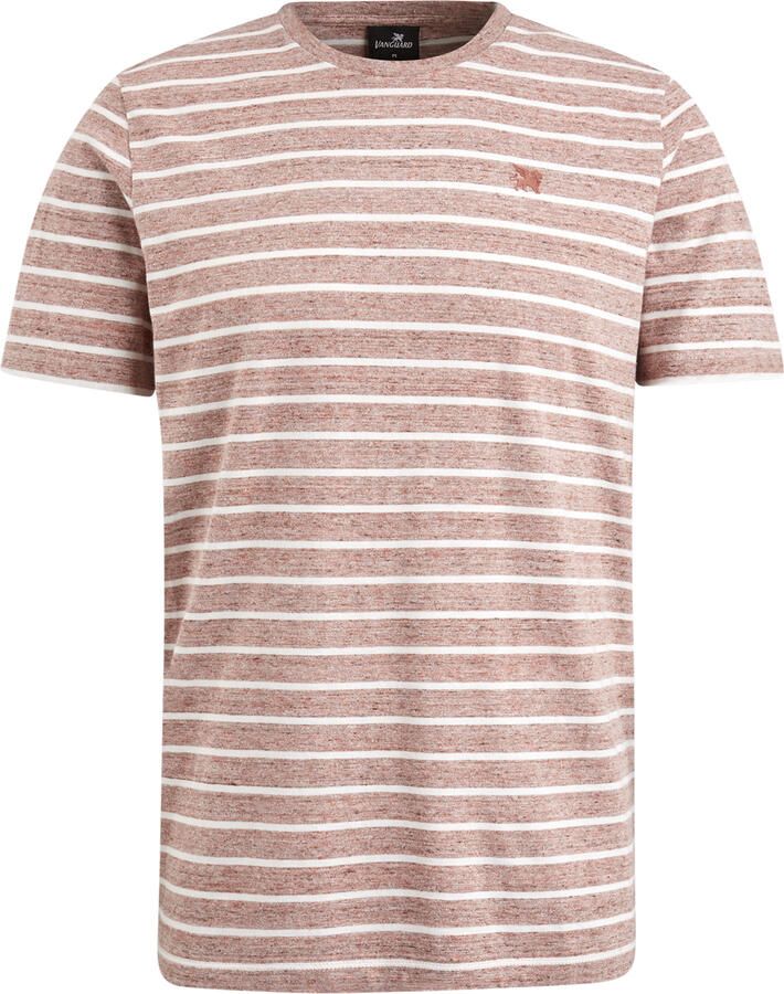 Vanguard Korte Mouw R-Neck Melange Jersey T-Shirt Pink Heren