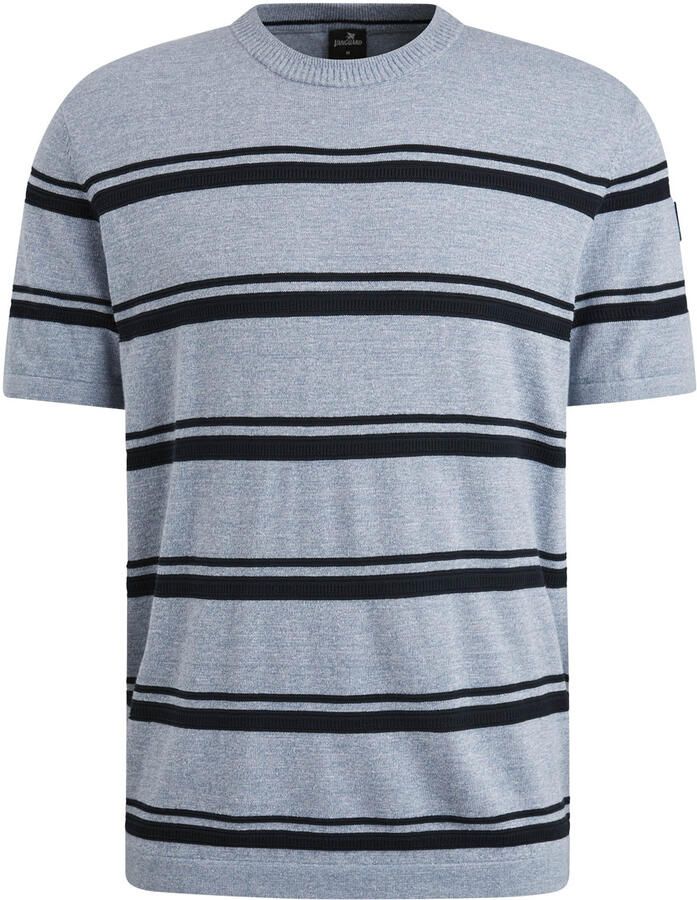Vanguard Korte Mouw R-hals Katoen Linnen T-shirt Blue Heren - Foto 2