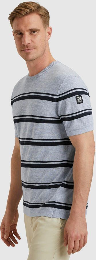 Vanguard Korte Mouw R-hals Katoen Linnen T-shirt Blue Heren - Foto 6