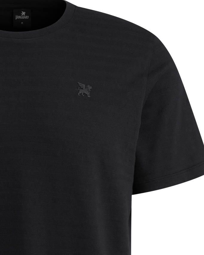Vanguard T-shirt met ingebreid patroon zwart - Foto 2