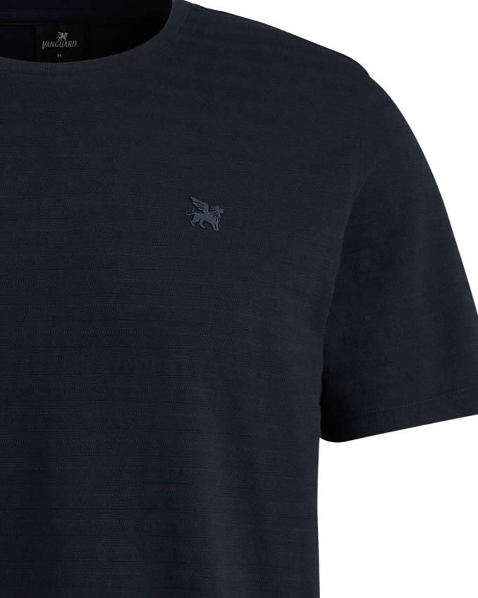 Vanguard regular T-shirt met ingebreid patroon blauw - Foto 4