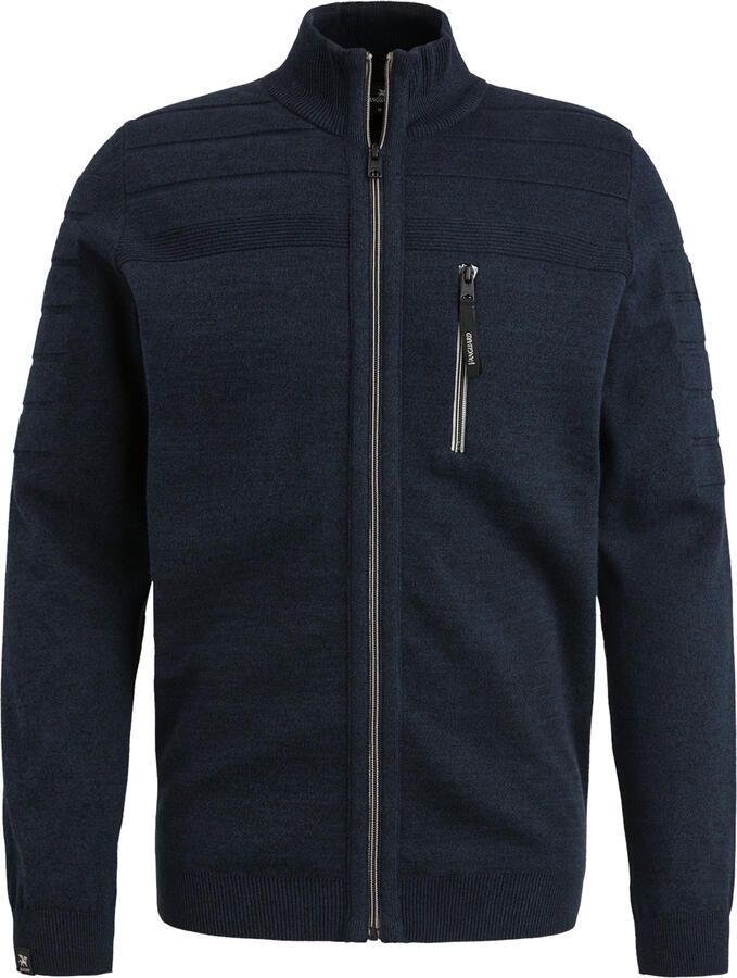 Vanguard vest met ingebreid patroon donkerblauw