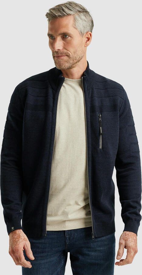 Vanguard vest met ingebreid patroon donkerblauw - Foto 2