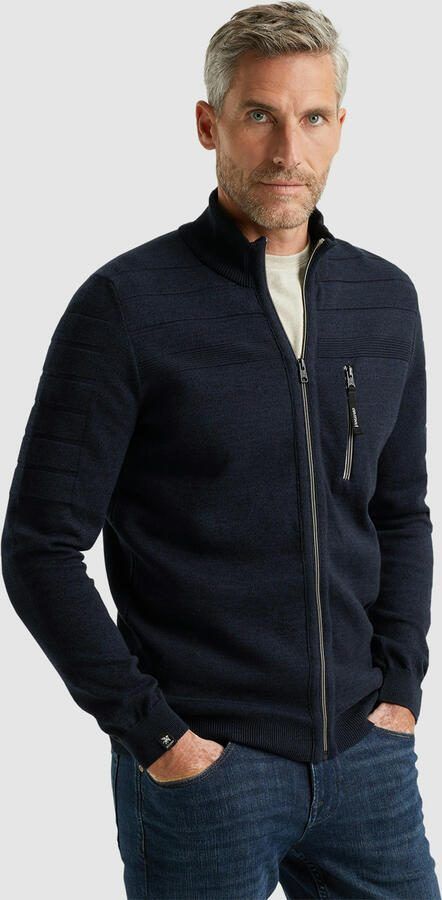 Vanguard vest met ingebreid patroon donkerblauw - Foto 4