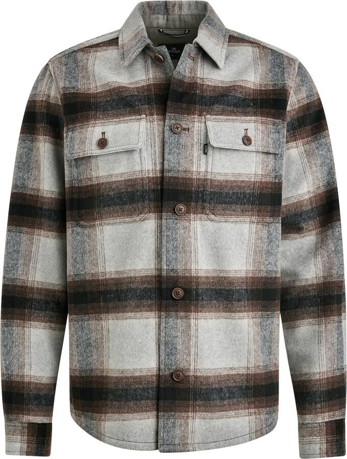 Vanguard Sweater Overshirt Brushed Wolblend Ruit Grijs - Foto 8