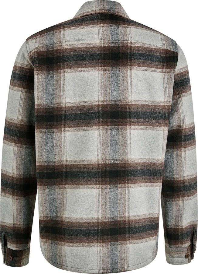 Vanguard Sweater Overshirt Brushed Wolblend Ruit Grijs - Foto 5