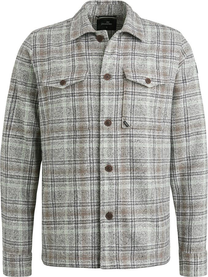 Vanguard Check Boucle Overshirt Lange Mouw Gray Heren