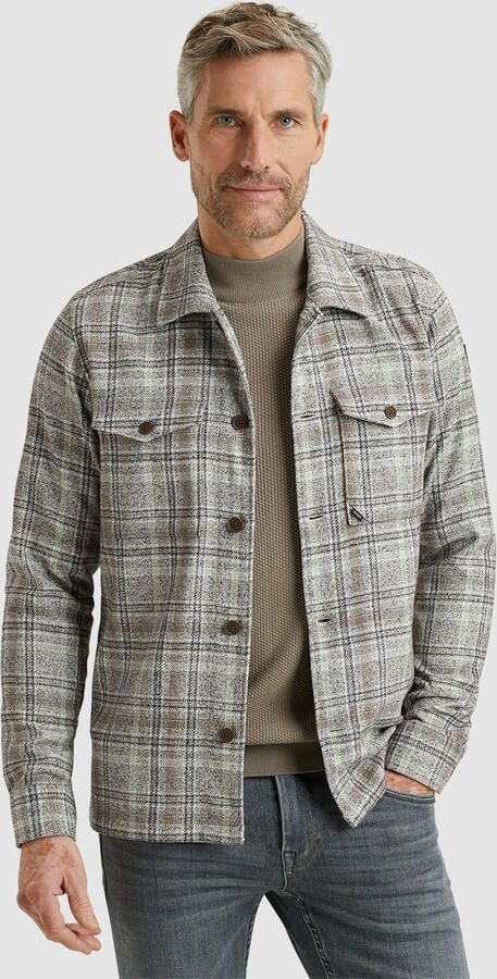 Vanguard Check Boucle Overshirt Lange Mouw Gray Heren - Foto 4