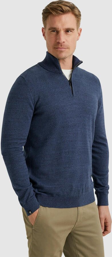 Vanguard Sweater Trui Half Zip Melange Donkerblauw - Foto 6