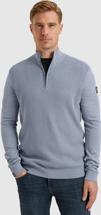 Vanguard Half Zip Katoen Modal Mouli Pullover Blue Heren - Foto 6