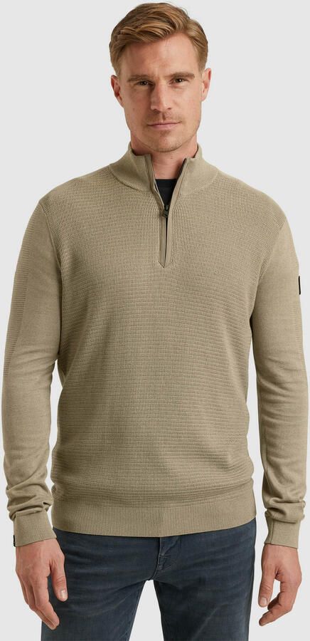 Vanguard Half Zip Katoen Modal Mouli Pullover Beige Heren - Foto 2