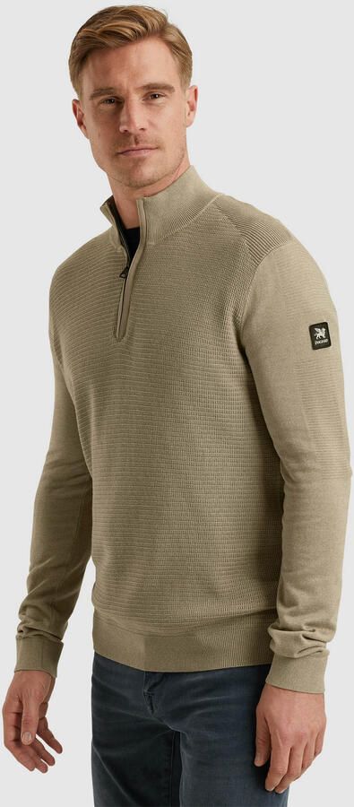 Vanguard Half Zip Katoen Modal Mouli Pullover Beige Heren - Foto 4