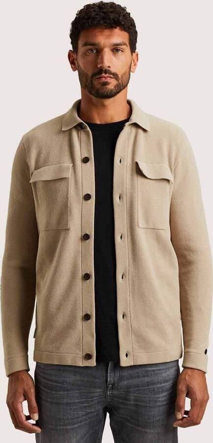 CAST IRON Heren Truien & Vesten Button Jacket Soft Blend Beige - Foto 5