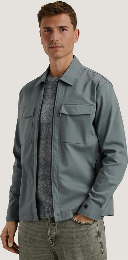 Cast Iron Sweater Tech Overshirt met rits Stormy Blauw - Foto 8