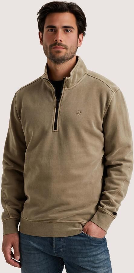 Cast iron Sweatshirt Met Halve Rits