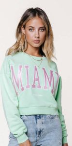 Colourful Rebel WS414075 Miami patch cropped sweat
