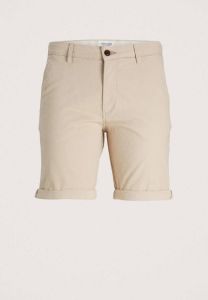 JACK & JONES PANTS STUDIO gemêleerde regular fit short JPSTFURY dune