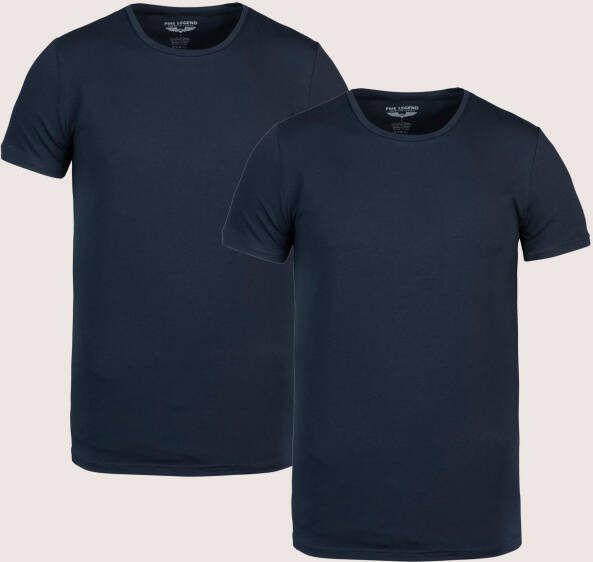 PME Legend Basic T-shirt 2-Pack O-Hals Navy Blauw Heren - Foto 7