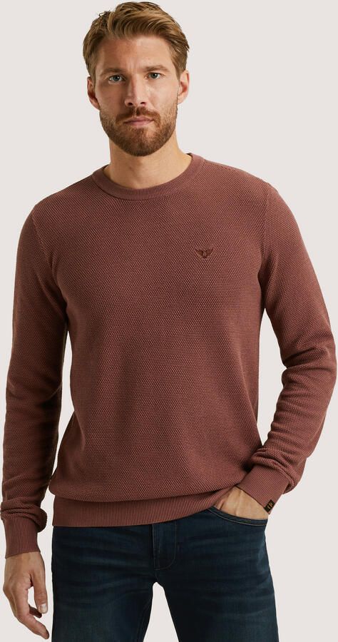 PME Legend Gebreide pullover met ronde hals en labelstitching - Foto 4