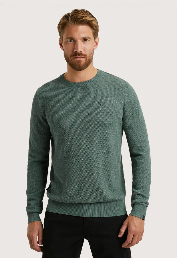 PME Legend trui met ingebreid patroon petrol - Foto 3