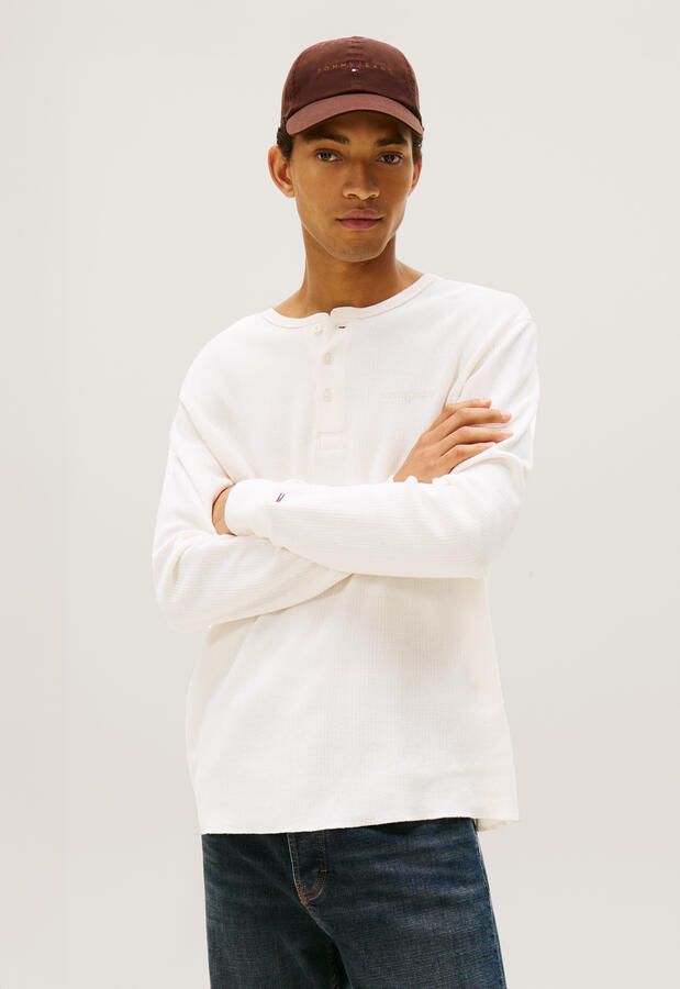 Tommy Jeans Slim Waffle Script Henley Longsleeve